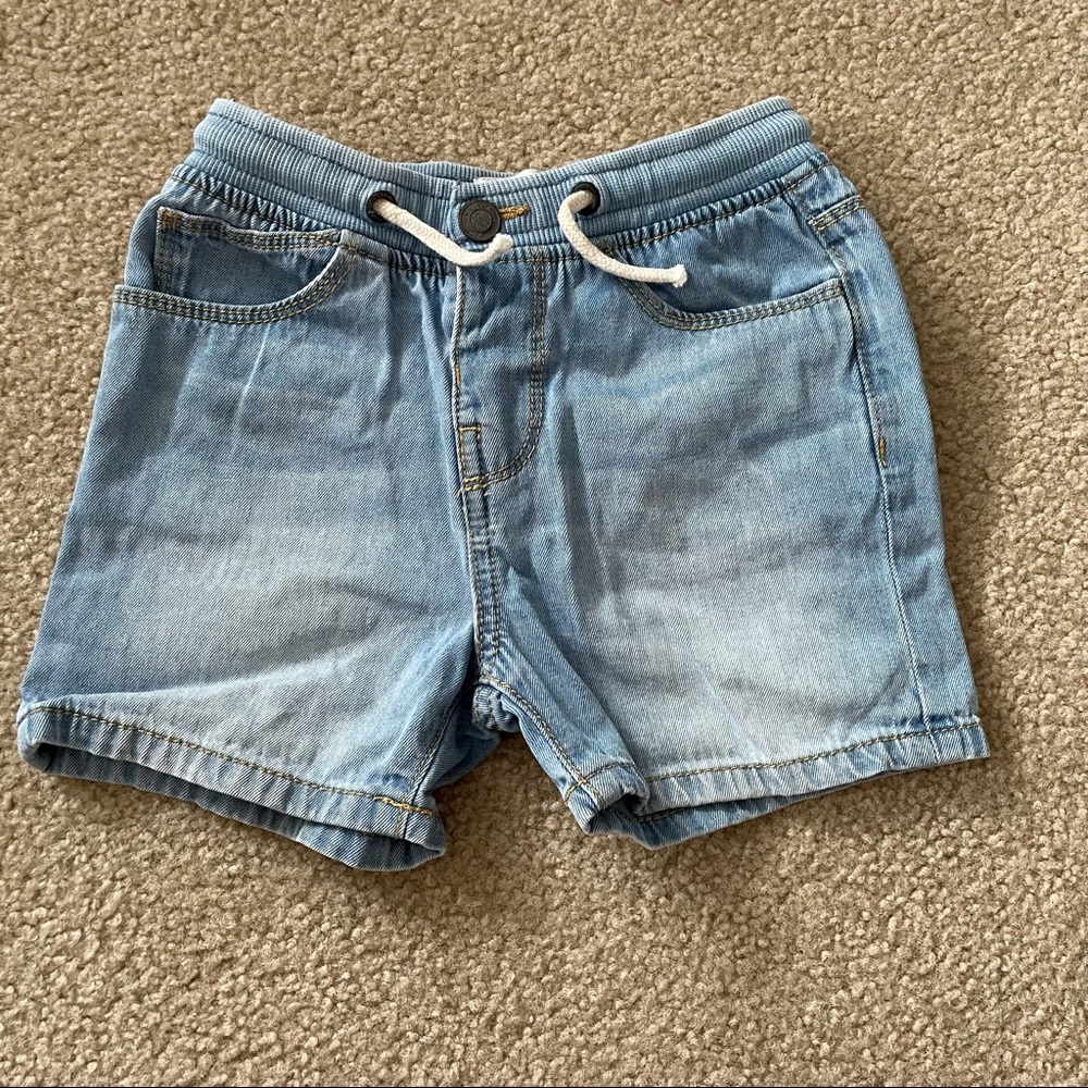 Zara Baby Denim Jean Shorts 18-24 Months Tie Waist Light Wash
